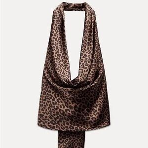 Zara Leopard Print Halter Top NWT